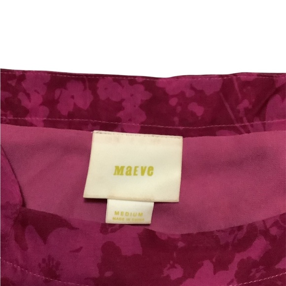 Anthropology Maeve Magenta Floral velvet Blouse - Picture 3 of 3